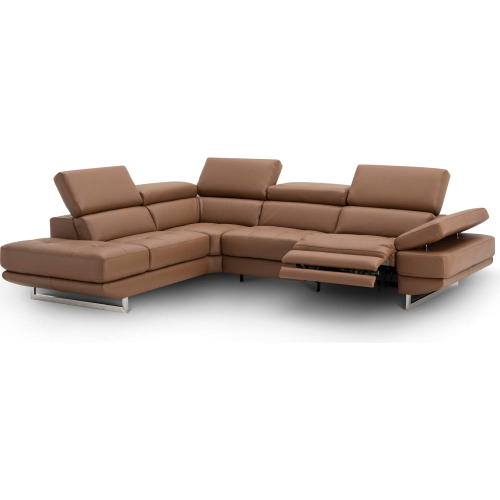 Annalaise Sectional Sofa w/ Left Facing Chaise in Caramel Leather